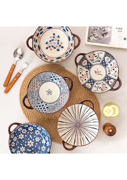 Çift Kulaklı Çorba Kasesi, Seramik Ev Tipi Düzensiz Şekilli Kase, Ev Tipi Salata Erişte Izgara Kasesi Ramen Kasesi, A (Yurt Dışından) fırsatları