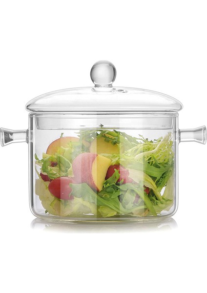 Çift Kulaklı Kase Kapaklı Cam Yüksek Borosilikat Isıya Dayanıklı Cam Kase Cam Salata Kasesi Ev Eşyaları Sofra Takımı (Yurt Dışından)