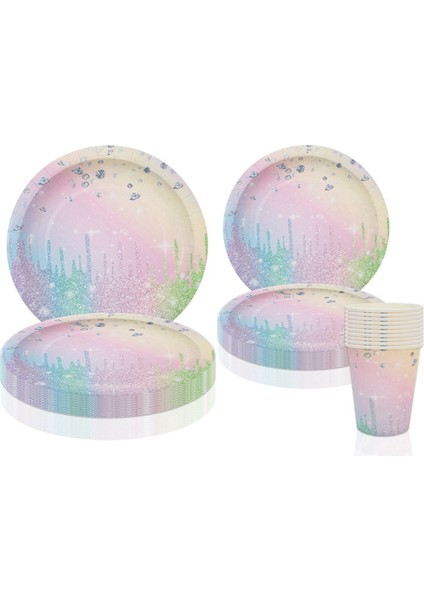 Gradient Doğum Günü Tek Kullanımlık Sofra Takımı Makaron Kağıt Tabak Bardak A (Yurt Dışından) modelleri