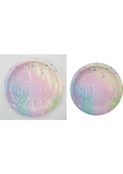 Gradient Doğum Günü Tek Kullanımlık Sofra Takımı Makaron Kağıt Tabak Bardak A (Yurt Dışından) fırsatları