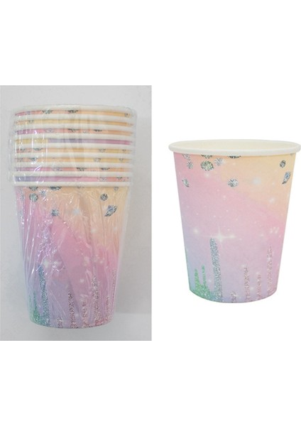Gradient Doğum Günü Tek Kullanımlık Sofra Takımı Makaron Kağıt Tabak Bardak A (Yurt Dışından) indirimleri