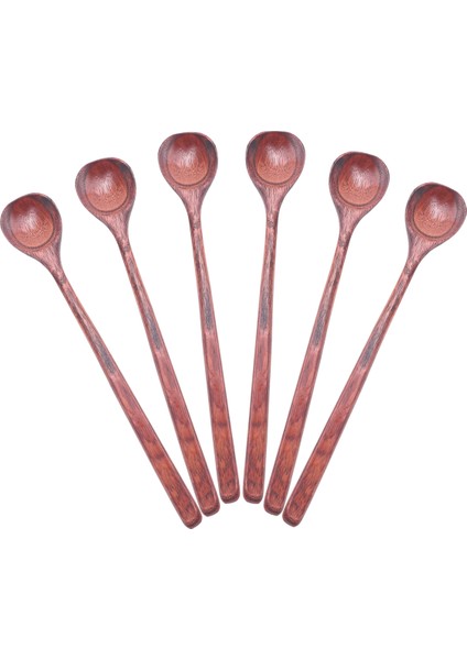 6 Adet Ahşap Uzun Kaşık, Uzun Saplı Yuvarlak Kaşık, Kore Usulü Çorba Kaşıkları, Çorba Pişirme, Karıştırma, Mutfak (Yurt Dışından)