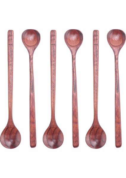6 Adet Ahşap Uzun Kaşık, Uzun Saplı Yuvarlak Kaşık, Kore Usulü Çorba Kaşıkları, Çorba Pişirme, Karıştırma, Mutfak (Yurt Dışından) modelleri