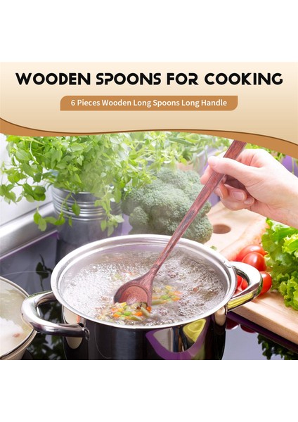 6 Adet Ahşap Uzun Kaşık, Uzun Saplı Yuvarlak Kaşık, Kore Usulü Çorba Kaşıkları, Çorba Pişirme, Karıştırma, Mutfak (Yurt Dışından) fırsatları