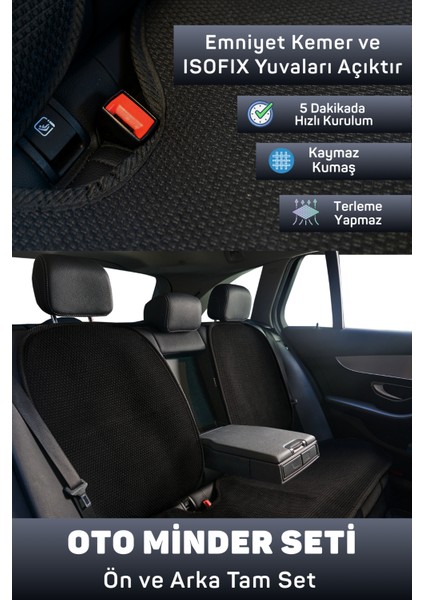 Mindra Serisi Chevrolet Spark 2010 - 2014 Uyumlu Oto Koltuk Minder Seti - Siyah fırsatları