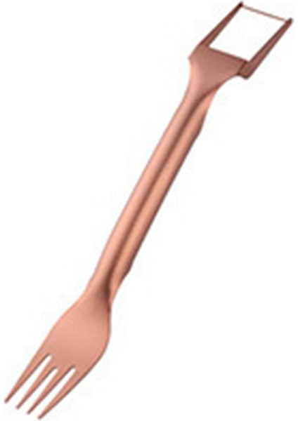 2'si 1 Arada Paslanmaz Çelik Meyve Kesici, Çift Kafa Karpuz Kesici Dilimleme Aleti, Taşınabilir Kesici Çatal Gül Altın (Yurt Dışından)