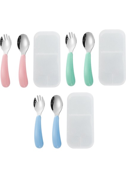 Yürümeye Başlayan Çocuklar Için Gereçler, 3 Çatal ve 3 Kaşık, Kalın ve Kolay Tutulan Saplar, Yeni Kendi Kendine Beslenenler Için Mükemmel Uzunluk, Diş Etlerine ve Dişlere Nazik (Yurt Dışından) fiyatları
