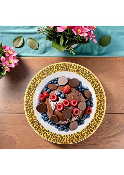 Altın Tek Kullanımlık Plastik Tabaklar - Dantel Tasarım Düğün Partisi Plastik Tabakları, Altın Dantel Tabaklar Salata/tatlı Tabakları 25'li Paket - 7,5 Inç (Yurt Dışından) fırsatları