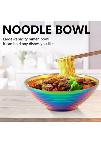 Yuvarlak Erişte Yemek Kasesi Çift Katmanlı Haşlanmaya Karşı Dayanıklı Sofra Takımı Sıcak Tencere Sosu Çorba Pilav Büyük Ramen Kasesi Paslanmaz Çelik Kase Gökkuşağı No.0 (Yurt Dışından) fiyatları