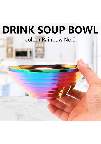 Yuvarlak Erişte Yemek Kasesi Çift Katmanlı Haşlanmaya Karşı Dayanıklı Sofra Takımı Sıcak Tencere Sosu Çorba Pilav Büyük Ramen Kasesi Paslanmaz Çelik Kase Gökkuşağı No.0 (Yurt Dışından) modelleri