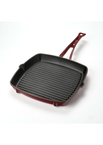 Döküm Kare Izgara Tava Döküm Demir Yekpare Saplı. Ölçü 26X26CM.-BORDO fiyatları