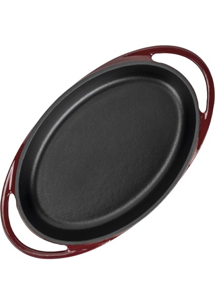 Döküm Oval Sahan Döküm Demir Yekpare Çift Kulplu Ölçü 21X14CM.-BORDO modelleri