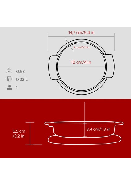 Döküm Yuvarlak Güveç Kabı Döküm Demir Yekpare Çift Kulplu Kayın Servis Ahşabı ÇAP(Ø)11CM.-BORDO indirimleri