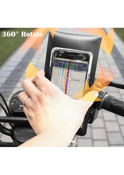 Motosiklet Bisiklet 360° Döndürülebilir Su Geçirmez Telefon Kılıfı Telefon Tutucu 4’’-7.2 Inç fırsatları