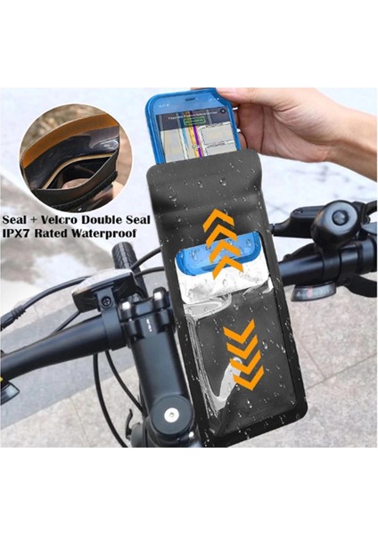 Motosiklet Bisiklet 360° Döndürülebilir Su Geçirmez Telefon Kılıfı Telefon Tutucu 4’’-7.2 Inç indirimleri