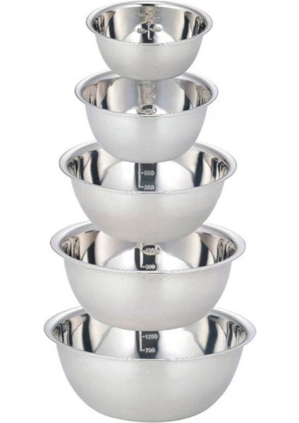 Paslanmaz Çelik Karıştırma Kapları (5'li Set) Kaymaz Yuvalı Çırpma Kapları Seti Salata Pişirme Fırınlama Için Karıştırma Kapları (Yurt Dışından)