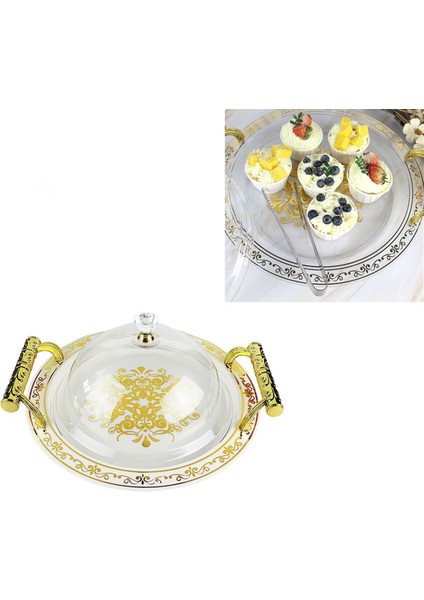 Tezgah Üstü Sehpa Ev Yatak Odası Mutfak Için Saplı Yuvarlak Servis Tepsisi Meyve Tatlısı Tepsisi (Yurt Dışından) fiyatları