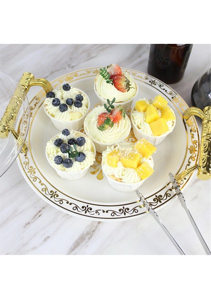 Tezgah Üstü Sehpa Ev Yatak Odası Mutfak Için Saplı Yuvarlak Servis Tepsisi Meyve Tatlısı Tepsisi (Yurt Dışından) indirimleri