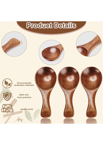 Adet Küçük Ahşap Kaşık, Kavanozlar Için 3,2 Inç Küçük Ahşap Kaşıklar, Dondurma ve Bal Servis Etmek Için Kahverengi Mini Ahşap Çay Kaşıkları (Yurt Dışından) fırsatları