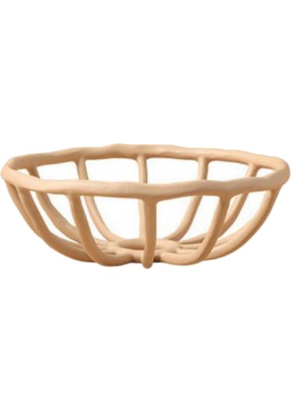 Nordic Hollow Reçine Meyve Tepsisi Oturma Odası Veranda Masaüstü Meyve Tabağı Atıştırmalık Kasesi Dekorasyon El Sanatları Kahverengi (Yurt Dışından)