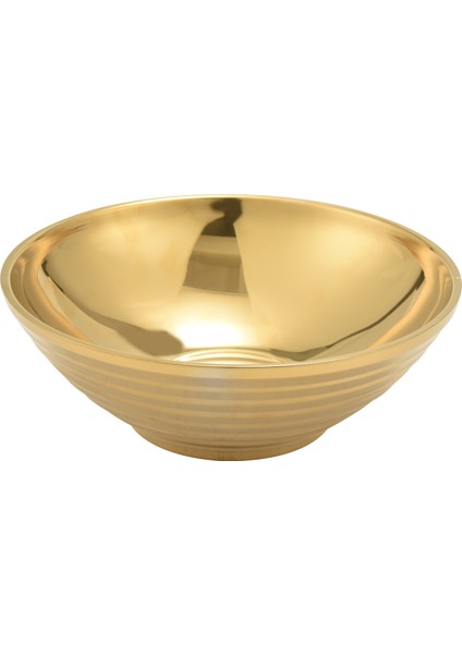 Yuvarlak Erişte Yemek Kasesi Çift Katmanlı Haşlanmaya Karşı Dayanıklı Sofra Takımı Sıcak Tencere Sosu Çorba Pilav Büyük Ramen Kasesi Paslanmaz Çelik Kase Altın (Yurt Dışından)