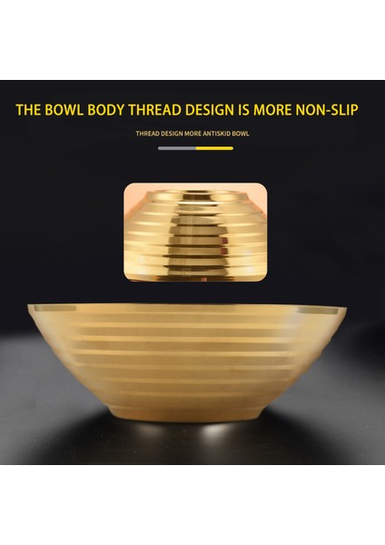 Yuvarlak Erişte Yemek Kasesi Çift Katmanlı Haşlanmaya Karşı Dayanıklı Sofra Takımı Sıcak Tencere Sosu Çorba Pilav Büyük Ramen Kasesi Paslanmaz Çelik Kase Altın (Yurt Dışından) fırsatları