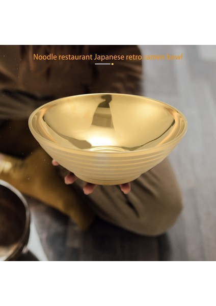 Yuvarlak Erişte Yemek Kasesi Çift Katmanlı Haşlanmaya Karşı Dayanıklı Sofra Takımı Sıcak Tencere Sosu Çorba Pilav Büyük Ramen Kasesi Paslanmaz Çelik Kase Altın (Yurt Dışından) indirimleri