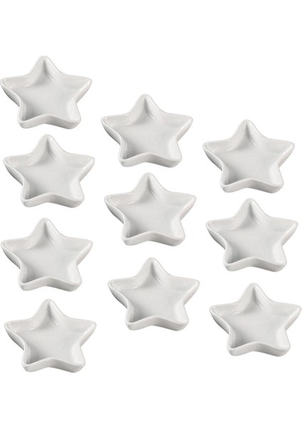 10 Adet Beş Köşeli Yıldız Şeklinde Sosluk, Soya Sosu, Seramik Barbekü, Patates Kızartması ve Servis Kasesi (Yurt Dışından)