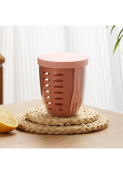 Kapaklı ve Çatallı Meyve Salatası Saklama Kabı, Mutfak ve Ofis Için Hava Geçirmez Kapaklı Plastik Gıda Saklama Kabı Seti (Yurt Dışından) modelleri