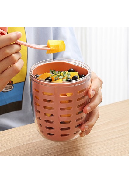 Kapaklı ve Çatallı Meyve Salatası Saklama Kabı, Mutfak ve Ofis Için Hava Geçirmez Kapaklı Plastik Gıda Saklama Kabı Seti (Yurt Dışından) fırsatları