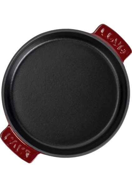 Döküm Yuvarlak Güveç Kabı Döküm Demir Yekpare Çift Kulplu ÇAP(Ø)17CM.-BORDO modelleri