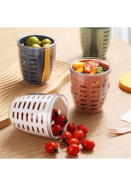 Kapaklı ve Çatallı Meyve Salatası Saklama Kabı, Mutfak ve Ofis Için Hava Geçirmez Kapaklı Plastik Gıda Saklama Kabı Seti (Yurt Dışından) indirimleri