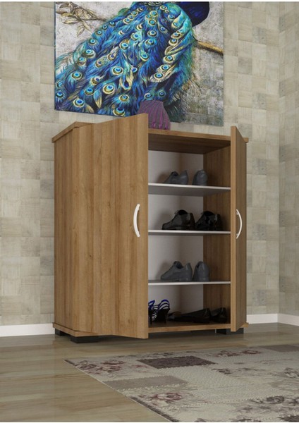 2 Kapaklı 4 Raflı Ayakkabılık