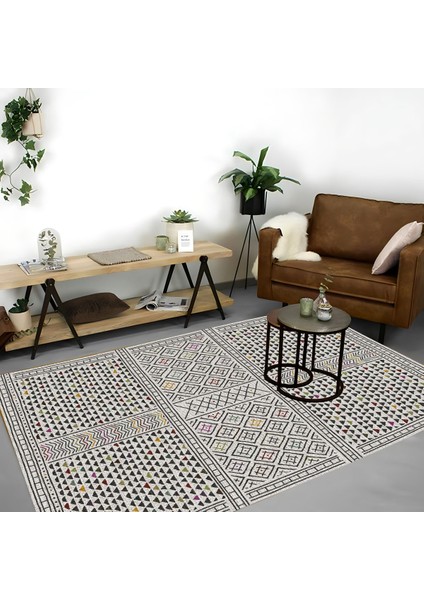 Vintage Eskitme Tarz Otantik Minimalist Üçgen Soft Beyaz Desen