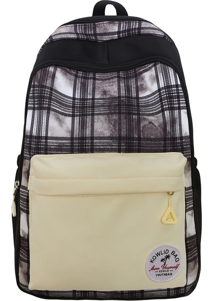 Geniş Kapasiteli Ekose Sırt Çantası Ortaokul ve Lise Öğrencileri Için Okul Çantası (Yurtdışı Satın Alma) (Yurt Dışından)