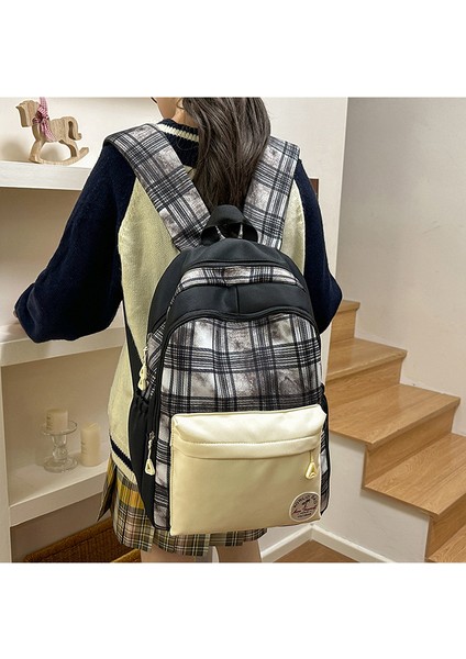 Geniş Kapasiteli Ekose Sırt Çantası Ortaokul ve Lise Öğrencileri Için Okul Çantası (Yurtdışı Satın Alma) (Yurt Dışından) fiyatları