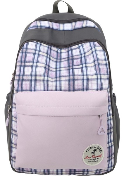 Geniş Kapasiteli Ekose Sırt Çantası Ortaokul ve Lise Öğrencileri Için Okul Çantası (Yurtdışı Satın Alma) (Yurt Dışından)