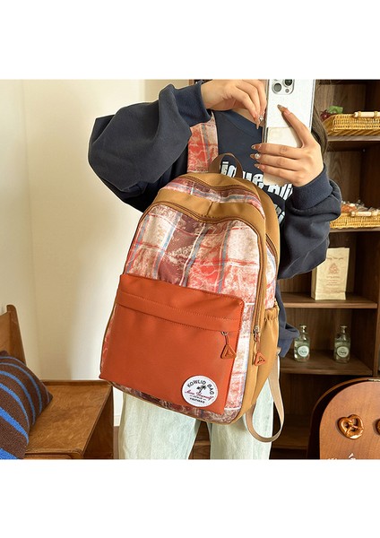 Geniş Kapasiteli Ekose Sırt Çantası Ortaokul ve Lise Öğrencileri Için Okul Çantası (Yurtdışı Satın Alma) (Yurt Dışından) fırsatları