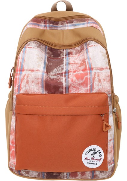 Geniş Kapasiteli Ekose Sırt Çantası Ortaokul ve Lise Öğrencileri Için Okul Çantası (Yurtdışı Satın Alma) (Yurt Dışından)