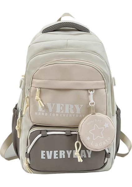 Kontrast Renk Dikiş Sırt Çantası Hafif Seyahat Sırt Çantası (Yurt Dışından)