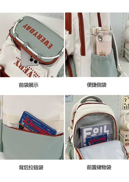 Kontrast Renk Dikiş Sırt Çantası Hafif Seyahat Sırt Çantası (Yurt Dışından) fırsatları