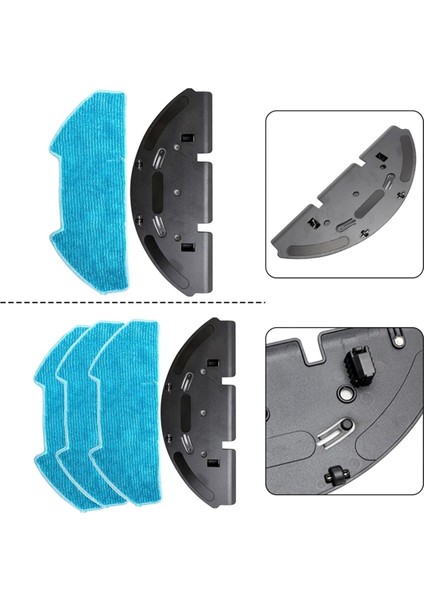 Bobsweep DUSTIN/RC400 Elektrikli Süpürge Için Yedek Mop Braketi Seti Mikrofiber Pedler Verimli Zemin Temizliği B (Yurt Dışından) fiyatları