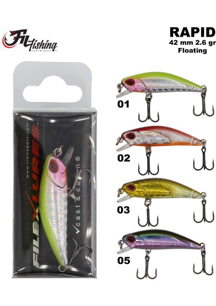 Filex Lures Rapid Floating Maket Balık 42 mm 2.6 gr
