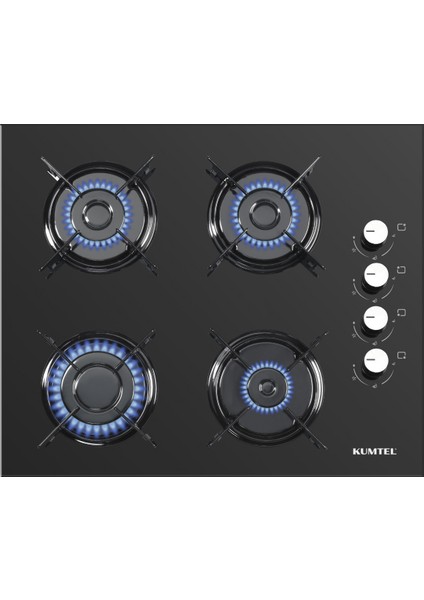 Ankastre Set KO-40TAHDF Gaz Emniyetli Cam Ocak ve 3 Programlı A+ Sınıfı Siyah Ankastre Fırın