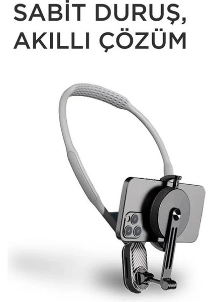 360 Derece Ayarlanabilir Boyun Askılı Manyetik Telefon Tutucu