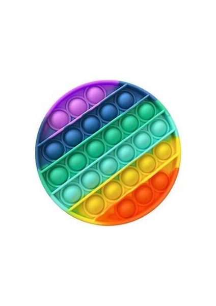 Popit Gökkuşağı Renkli Duyusal Stres Oyuncağı Daire Eğlenceli Tasarım ve Strateji Geliştirici