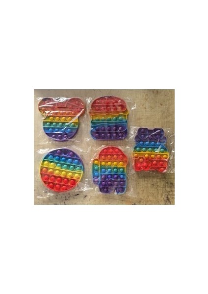 Popit Gökkuşağı Renkli Duyusal Stres Oyuncağı Daire Eğlenceli Tasarım ve Strateji Geliştirici fiyatları