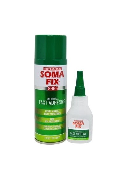 Soma Fix Profesyonel Hızlı Yapıştırıcı 200 ml Sprey 50 ml Yapıştırıcı