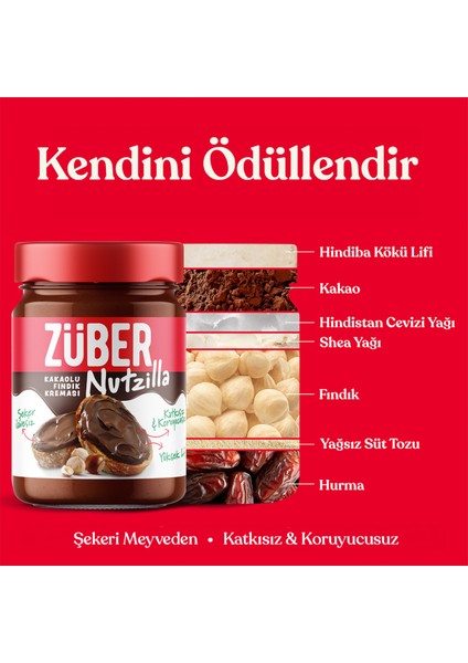 Kakaolu Fındık Ezmesi 315 g Türkiye Menşeli Palm Yağı ve İlave Şeker İçermeyen Doğal