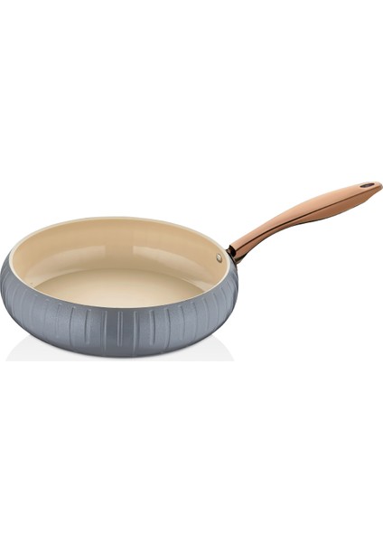 12001 - Allure - Pure Ceramıc - 7 Parça - Biogranit, Seramik, Set, Antrasit Gövde, Bakır Detay